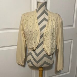 Vintage Angora Blend Large Cream Cardigan